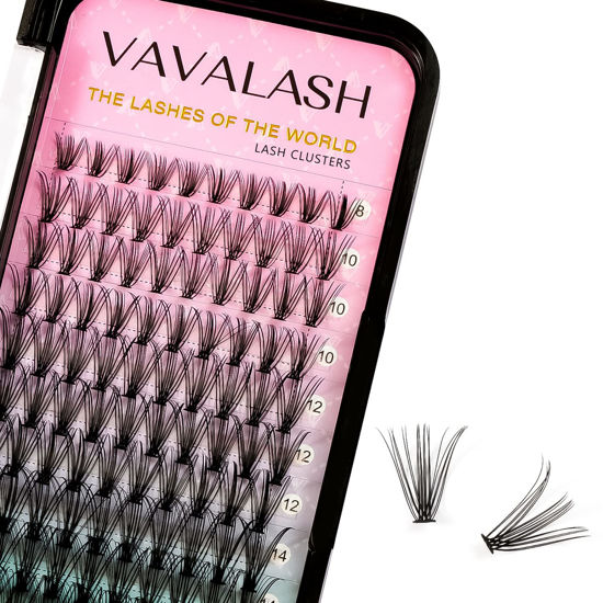 Picture of VAVALASH Individual Cluster Lashes 120 PCS DIY Eyelash Extension Light and Soft Faux Mink Slik Lash Clusters Easy Full Lash Extensions DIY at Home (Cluster-20D-C-8-16mm Mix)