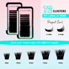 Picture of VAVALASH Lash Clusters 72 PCS DIY Eyelash Cluster Extension Light and Soft 72 Clusters Lashes Extensions Easy Full Mega Volume Lashes C/D Curl Cluster Eyelashes (VY19, D Curl-12mm)