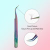 Picture of VAVALASH Lash Tweezers For Eyelash Extensions Rainbow Ripples Curved Tweezers For Making Volume And Classic Fans 1 PCS Professional Individual Lashes Tweezer (Rainbow, V05）