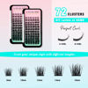 Picture of VAVALASH Lash Clusters 72 PCS DIY Eyelash Cluster Extension Soft Thin Band 72 Clusters Lashes Extensions C/D Curl Clusters Eyelashes Volume Wispy Individual Lashes Cluster (VY22, C Curl-8-16Mix)