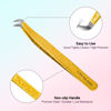 Picture of VAVALASH Lash Tweezers For Eyelash Extensions Yellow Ice Crack Boot Tweezers For Making Volume And Classic Fans 1 PCS Professional Individual Lashes Tweezer (Yellow, V01）