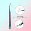 Picture of VAVALASH Lash Tweezers For Eyelash Extensions Rainbow Ripples Curved Isolation Tweezers For Making Volume And Classic Fans 1 PCS Professional Individual Lashes Tweezer (Rainbow, V06）