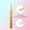 Picture of VAVALASH Lash Tweezers For Eyelash Extensions Yellow Ice Crack Fine Angle Tweezers For Making Volume And Classic Fans 1 PCS Professional Individual Lashes Tweezer (Yellow, V05）