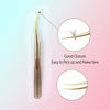 Picture of VAVALASH Lash Tweezers For Eyelash Extensions Golden Ripples Curved Isolation Tweezers For Making Volume And Classic Fans 1 PCS Professional Individual Lashes Tweezer (Golden, V02）