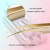 Picture of VAVALASH Lash Tweezers For Eyelash Extensions Golden Ripples Curved Isolation Tweezers For Making Volume And Classic Fans 1 PCS Professional Individual Lashes Tweezer (Golden, V02）