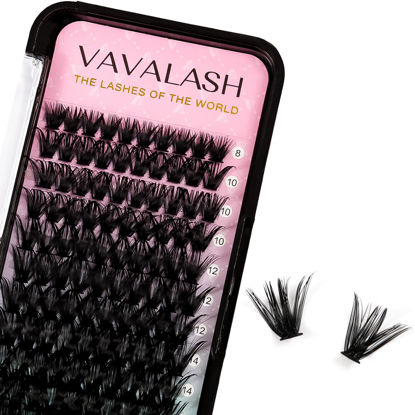 Picture of VAVALASH 120 PCS Individual Cluster Lashes Extensions DIY Eyelash Extension 10D 20D 30D 40D 50D Light and Soft False Lash Clusters Easy Full Lash Extensions DIY at Home (Cluster-50D-D-14mm)