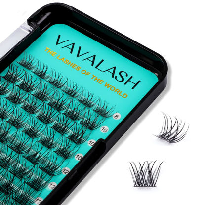 Picture of VAVALASH Individual Cluster Lashes 72 PCS DIY Eyelash Extension Light and Soft Faux Mink Slik Lash Clusters Easy Full Lash Extensions DIY at Home (V02, C Curl-12mm)