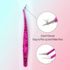 Picture of VAVALASH Lash Tweezers For Eyelash Extensions Pink Ice Crack 45 Degrees Tweezers For Making Volume And Classic Fans 1 PCS Professional Individual Lashes Tweezer (Pink, V03）