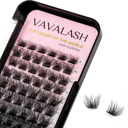 Picture of VAVALASH Individual Cluster Lashes 72 PCS DIY Eyelash Extension Light and Soft Faux Mink Slik Lash Clusters Easy Full Lash Extension DIY at Home (V01, D Curl-8-16mm Mix)