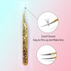 Picture of VAVALASH Lash Tweezers For Eyelash Extensions Yellow Ice Crack Curved Isolation Tweezers For Making Volume And Classic Fans 1 PCS Professional Individual Lashes Tweezer (Yellow, V06）