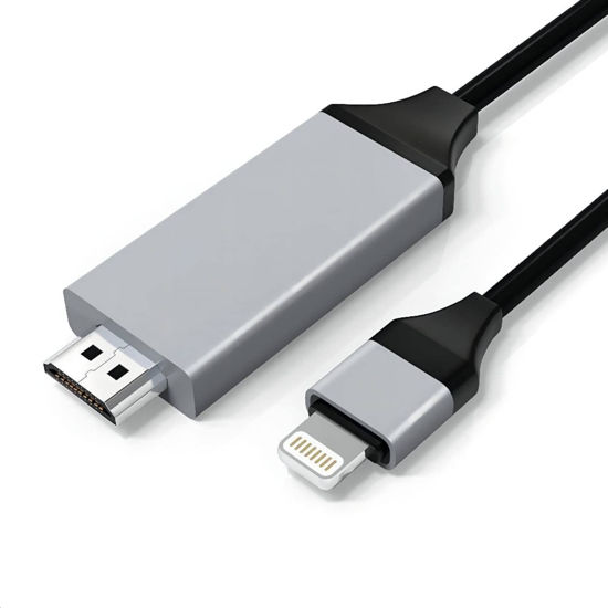 Lightning to HDMI Adapter for Phone to TV,Compatible with iPhone,iPad, Sync  Screen Connector Directly Connect on HDTV/Monitor/Projector NO Need Power