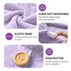 Picture of YFONG Larger Microfiber Hair Towel Wrap for Women, Rapid Drying Towels for Hair with Button, Super Absorbent Hair Turbans for Wet Hair Long Thick Curly Hair, Soft Hair Drying Towel Wrap