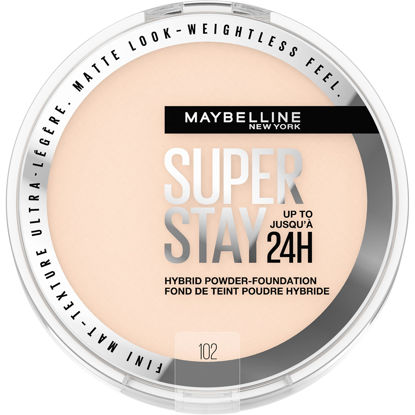 Picture of Maybelline New York Super Stay Up to 24HR Hybrid Powder-Foundation, Medium-to-Full Coverage Makeup, Matte Finish, 102, 1 Count