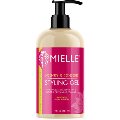 Picture of Mielle Organics Honey & Ginger Styling Gel for Enhanced Curl Definition and Moisture Retaining with Aloe for Dry, Curly, Thick, and Frizzy Hair, Non-Sticky, 13 Ounces