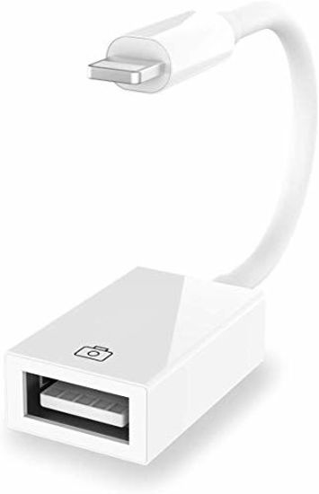 Picture of Lightning to USB Camera Adapter,USB 2.0 OTG Cable Adapter Lightning to USB Female Adapter Compatible for iPhone/iPad Apple MFi Certified, Supports Connect Camera, iPhone/iPad, USB Flash Drive