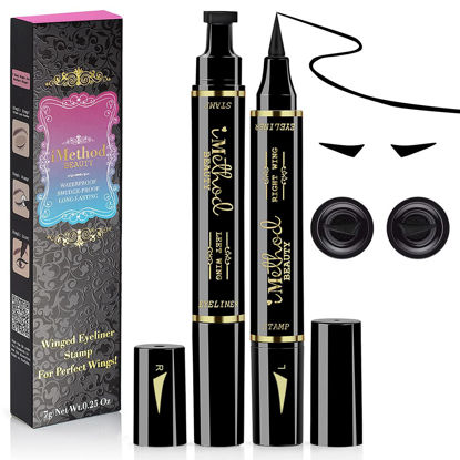 Picture of iMethod Eyeliner Stamp - 2021 2 Pens Winged Eyeliner Stamp, Eyeliner Stamp Wingliner, Perfect Wing Cat Eye Stamp, Wing Eyeliner Stamp Tool, Liquid Eye Liner, Waterproof & Smudgeproof, 10 mm