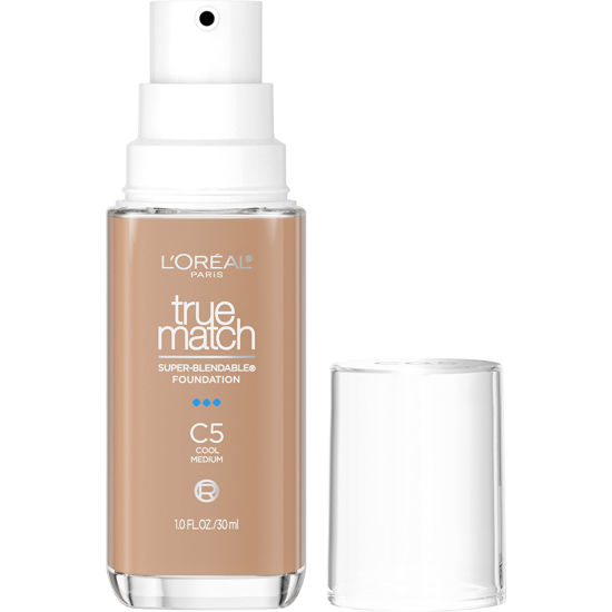 Picture of L’Oréal Paris True Match Super-Blendable Foundation, Medium Coverage Liquid Foundation Makeup with SPF 17, C5, Medium, 1 Fl Oz