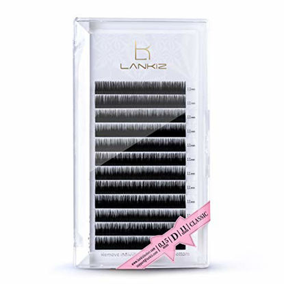 Picture of LANKIZ Eyelash Extensions Individual Lashes 0.15mm D Curl 11mm Mink Eyelash Extension Supplies 8-15mm Classic Lash Extensions Professional