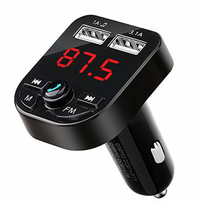 Picture of Bluetooth Car FM Transmitter Audio Adapter Receiver Wireless Handsfree Black