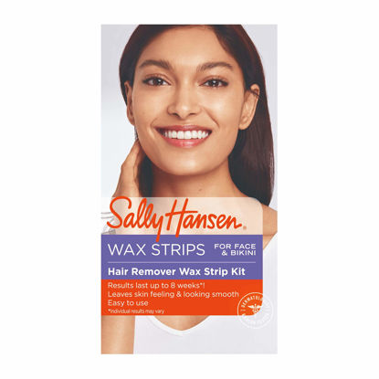 Picture of Sally Hansen Hair Remover Wax Strip Kit for Face, Eyebrows and Bikini, 34 Strips, Wax Hair Removal Kit, Home Waxing Kit, No Microwave Needed, Salon Results, Lasts Up to 8 Weeks 34 Count (Pack of 2)