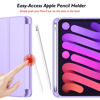 Picture of iMieet New iPad Mini 6 Case (8.3-Inch,2021 Model), iPad Mini 6th Generation Case with Pencil Holder [Support iPad 2nd Pencil Charging/Pair], Trifold Stand Smart Case with Soft TPU Back,Clove Purple