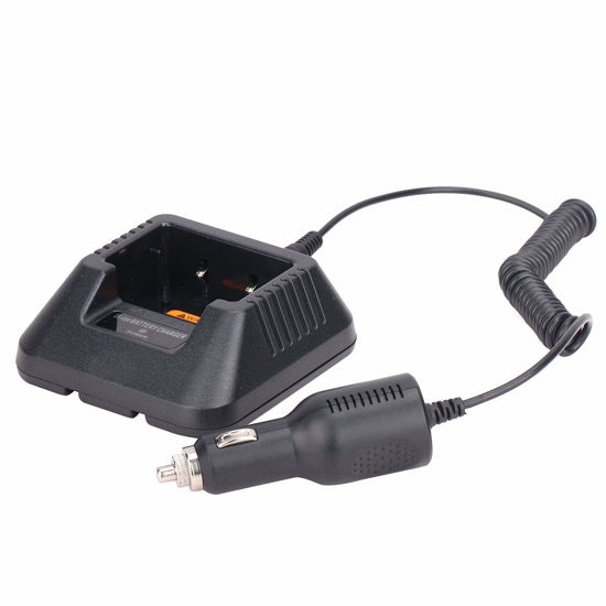 Picture of Baofeng Base Desktop Charger with 12-24V Car Charge Cable for Baofeng UV-5R BF-8HP UV-5RX3 UV-5RTP UV-5R MK2 MK3X MK5 Plus Etc Two Way Radio