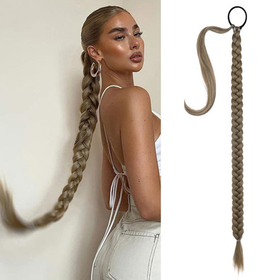 GetUSCart SEIKEA Long Braided Ponytail Extension with Hair Tie