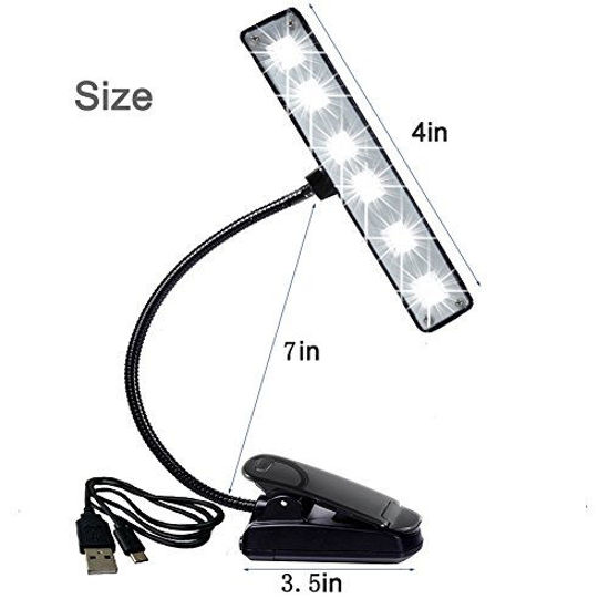 Picture of LED Book light Music lamp Night lights for Reading light in Bed Sipik - Eye care Reading light Long - lasting Dual Head Clip on Travel Light with USB Cable