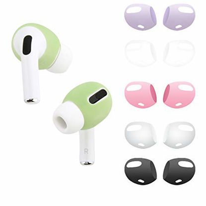 Picture of CM Soft Silicone Anti-Slip Earpods Covers Earbuds Ear Tips Compatible with AirPods Pro, 6 Pairs in Assorted Colors and Fit in The Case