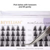 Picture of BEYELIAN DIY Eyelash Extension,Cluster Lashes Individual False Eyelashes Extension Natural Look Soft Reusable Glue Bonded Super Thin Clear Band 48 Lash Clusters (Style5 0.07 Mix Clear Band)