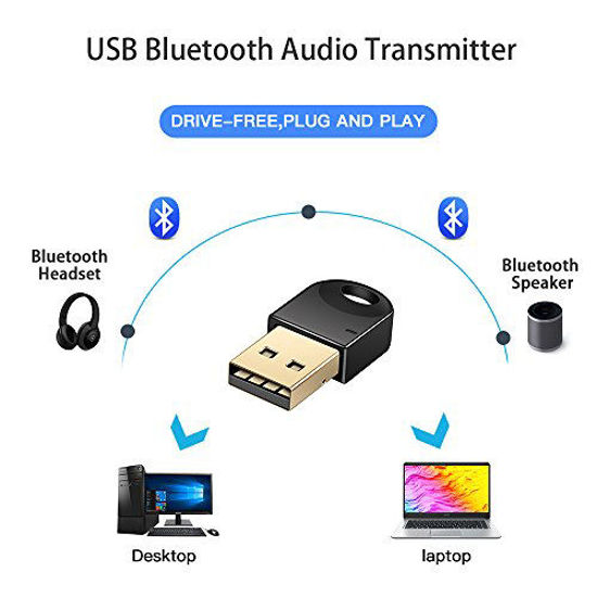 Picture of Bluetooth Drive-Free Audio Transmitter for PC Wireless USB Bluetooth CSR 4.2 Transmitter for Audio Headphones Speaker Desktop Windows XP/7/8/10,Mac OS Compatible