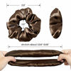 Picture of LilySilk Silk Hair Scrunchies for Frizz&Breakage Prevention, 100% Mulberry Silk Hair Ties No Damage, Elastic Silk ponytail Holders, 1Pc, Chocolate