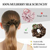 Picture of LilySilk Silk Hair Scrunchies for Frizz&Breakage Prevention, 100% Mulberry Silk Hair Ties No Damage, Elastic Silk ponytail Holders, 1Pc, Chocolate