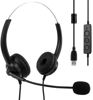 Picture of USB Headset with Microphone Adjustable Noise Canceling Earphone Call Center Headset Earphone for PC Laptop (Black)