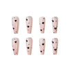 Picture of Vaveah 24 Pcs Press on Nails Coffin for Women, Extra Long Fake Nails Glue on Nails, False Nails with Glue (Pink with Black Heart)