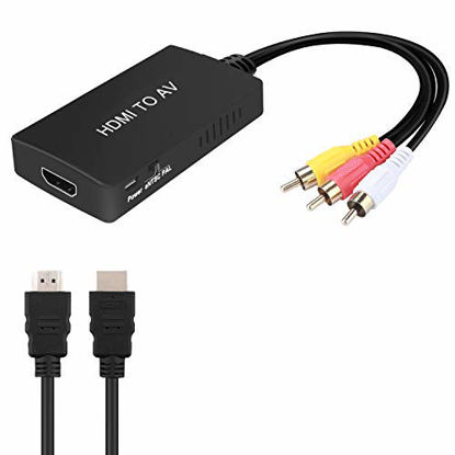 Picture of HDMI to RCA Converter, HDMI to AV Adapter Audio Video Converter Support 720P/1080p for PC Laptop Xbox PS3 TV STB VHS VCR Blue-Ray DVD