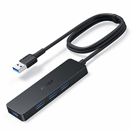 Picture of AUKEY 4-Port USB 3.0 Hub, Ultra Slim Data Hub with 3.3ft Extended Cable, Compatible for MacBook, Mac Pro/Mini, iMac, Surface Pro, XPS, Notebook PC, USB Flash Drives, Mobile HDD, and More