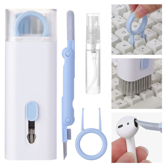 Picture of Doter 7 in 1 Electronic Cleaner kit, Keyboard Cleaning Kit with Brush, Multifunctional Cleaner Set for Airpods pro/Laptop/Phone/Computer/Screen (Blue)