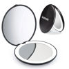 Picture of wobsion Magnification Led Compact Mirror, 1x/10x with Light,Handheld 2-Sided Pocket Mirror,Travel Makeup Mirror,3.5in for Purses,Small Mirror for Handbag,Black