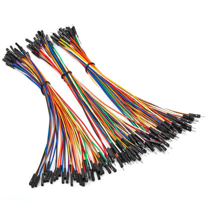 Picture of Chanzon 120pcs 10cm 20cm 30cm Long Header Jumper Wire Dupont Cable Line Connector Assorted Kit Set (Male Female M-M M-F F-F) Solderless Multicolor for Arduino Raspberry pi Electronic Breadboard PCB