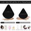 Picture of 12 Pieces Triangle Powder Puff Face Cosmetic Makeup Puff for Loose Powder Soft Body Washable Reusable Foundation Sponge Mineral Powder Wet Dry Makeup Tool(Black,Large, Small)