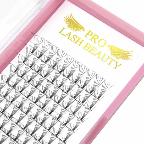 Picture of Premade Fans Eyelash Extensions 6D-D-0.10-11 Short Stem Premade Volume Eyelash Extensions .07 .10 C D Curl Pre made Lash Fans 9 to 20 mm Volume Lash Extensions (6D-D-0.10,11mm)