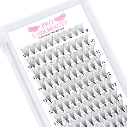 Picture of Premade Fans Eyelash Extensions 12D-C-0.07-10 Premade Volume Lash Extensions Pointed Base Fans 0.07 Premade Volume Fans C D Curl(12D-C-0.07,10mm)