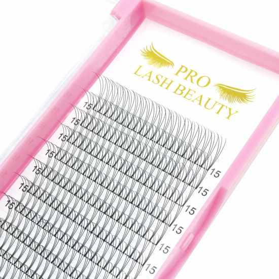 Picture of Premade Fans Eyelash Extensions 3D-D-0.07-13 Short Stem Premade Volume Eyelash Extensions 3D 5D 7D Volume Lash Extensions 9 to 20 mm Pre made Lash Fans C D Curl .07 .10(3D-D-0.07,13mm)