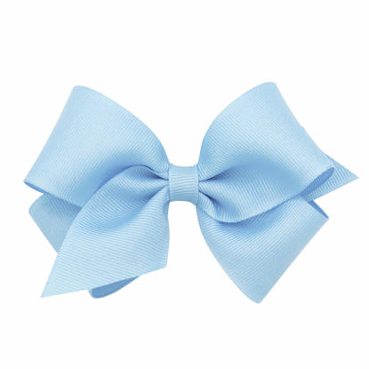 Picture of Wee Ones Girls' Classic Grosgrain Hair Bow on a WeeStay Clip with Plain Wrap, Small, Millennium Blue