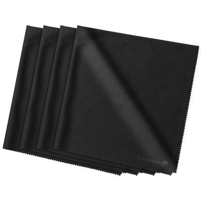 Picture of Microfiber Cleaning Cloths (4 Pack), Fosmon 16 x 16 inch Extra Large Dust Rag Towels for LCD Screen, Digital Video Camera Lens, Laptop, HDTV, PC, Monitor Screen, Smartphones, Tablet, and More