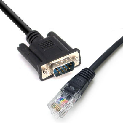 Picture of Jienk 9.8FT DB9 to RJ45 Cat5 Ethernet LAN Console Cable, RJ45 Male to 9 pin Serial RS232 DB9 Male Rollover Console Cable