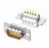 Picture of Jienk 10PCS DB9 RS232 D-SUB Serial Solder Cup Connectors, Gold Plated Joints RS232 Serial Port 9 Pin D Sub Couplers(Male x 5, Female x 5)