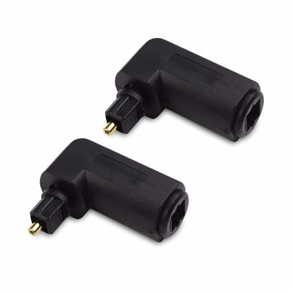 Picture of Cable Matters 2-Pack Right Angle Toslink Adapter (Toslink Extension) Male to Female