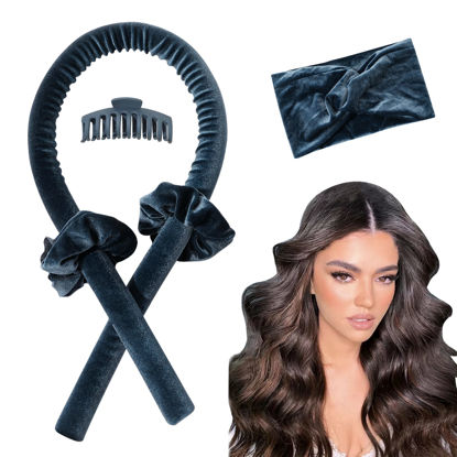 Picture of IVYU Tiktok Hair Curlers Rollers For Long Heatless Curling Rod Headband Ribbon No Heat Hair Roller Kit Tool You Can Sleep In Soft Foam Curling Rods Hair Rollers Overnight for Women